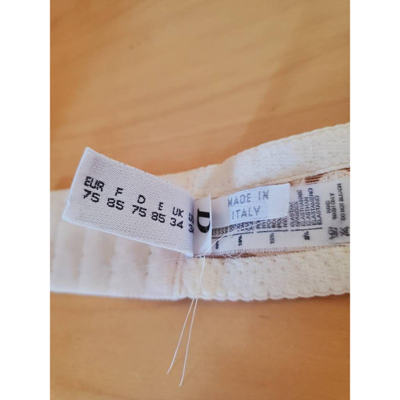La Perla Ivory Lace Wire Free Balconette Bra Adjustable Strap Italy 34D - Picture 10 of 10